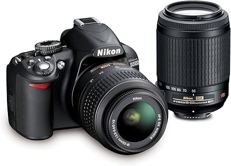 nikon d3100 dslr camera with 18 55mm vr 55 200mm zoom lenses black discontinued by manufacturer