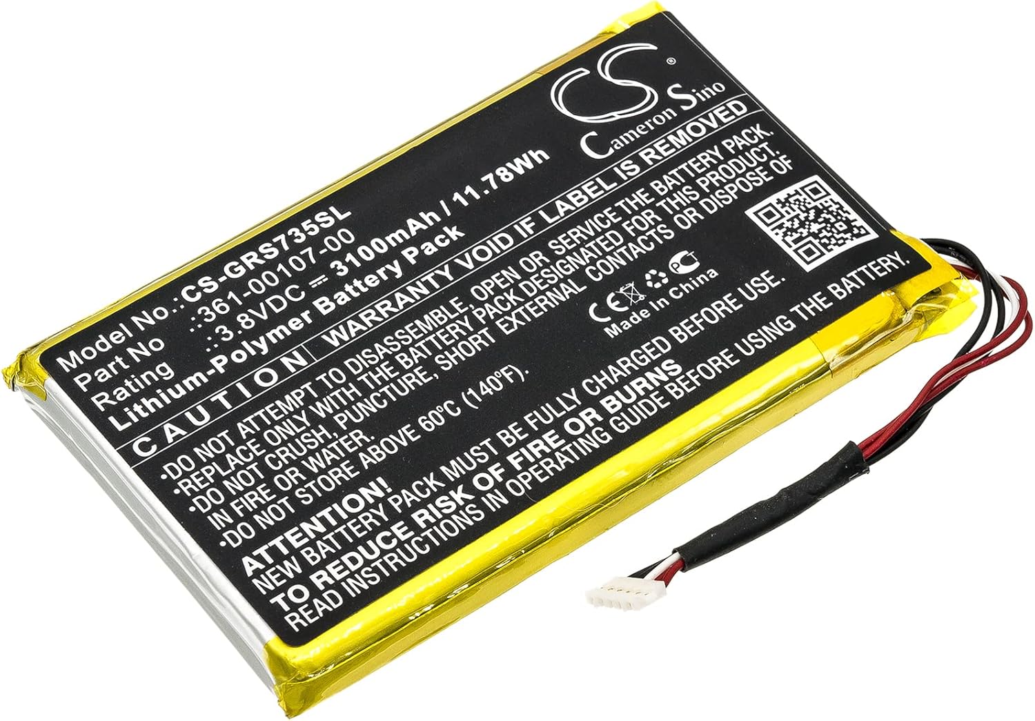 Cameron Sino KCDE Replacement Battery for Garmin 01001735