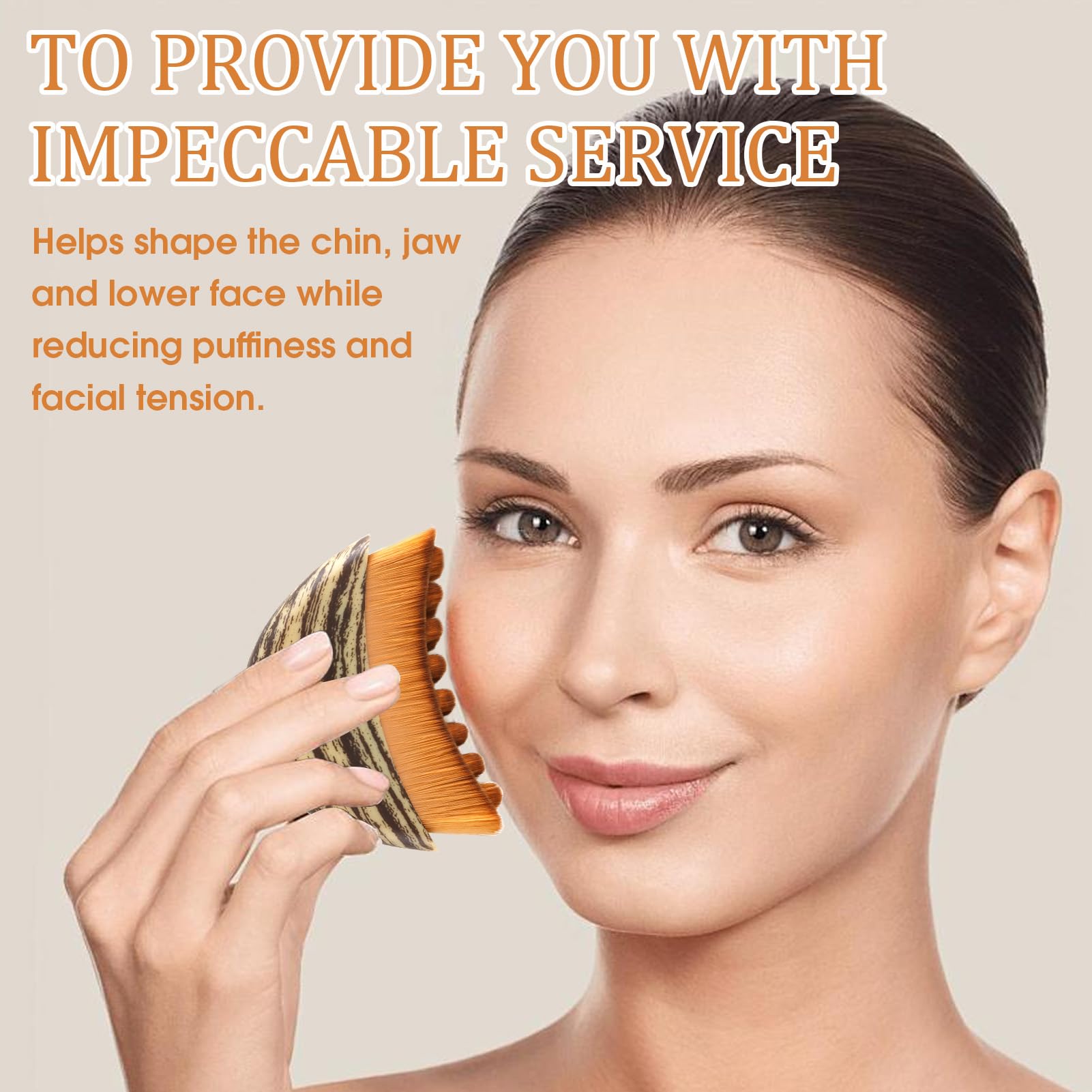 Cepillo Facial de Contorno Linfático Masaje Facial Seco Cerdas Suaves Ergonómico con Caja