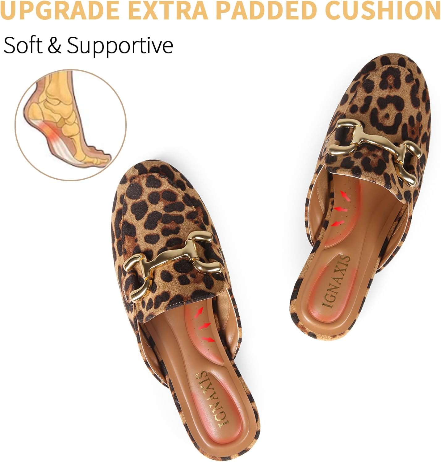 Mules for Women Flats Round Toe Womens Mules Buckle Slip on Slides Backless Loafer Shoes