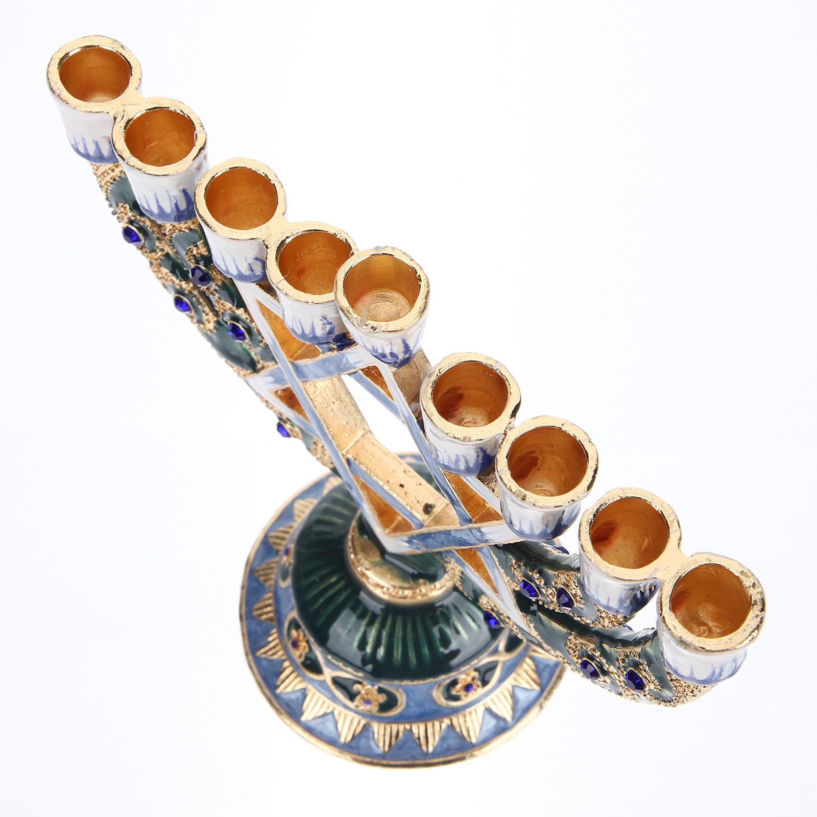 BESTonZON Retro Candlestick a 9 Rami, Candeliere Ebraico in Lega, Ornamento Hanukkah per Amici