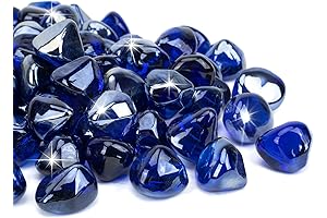 10 Pounds Blended Fire Glass Diamonds in Cobalt Blue
