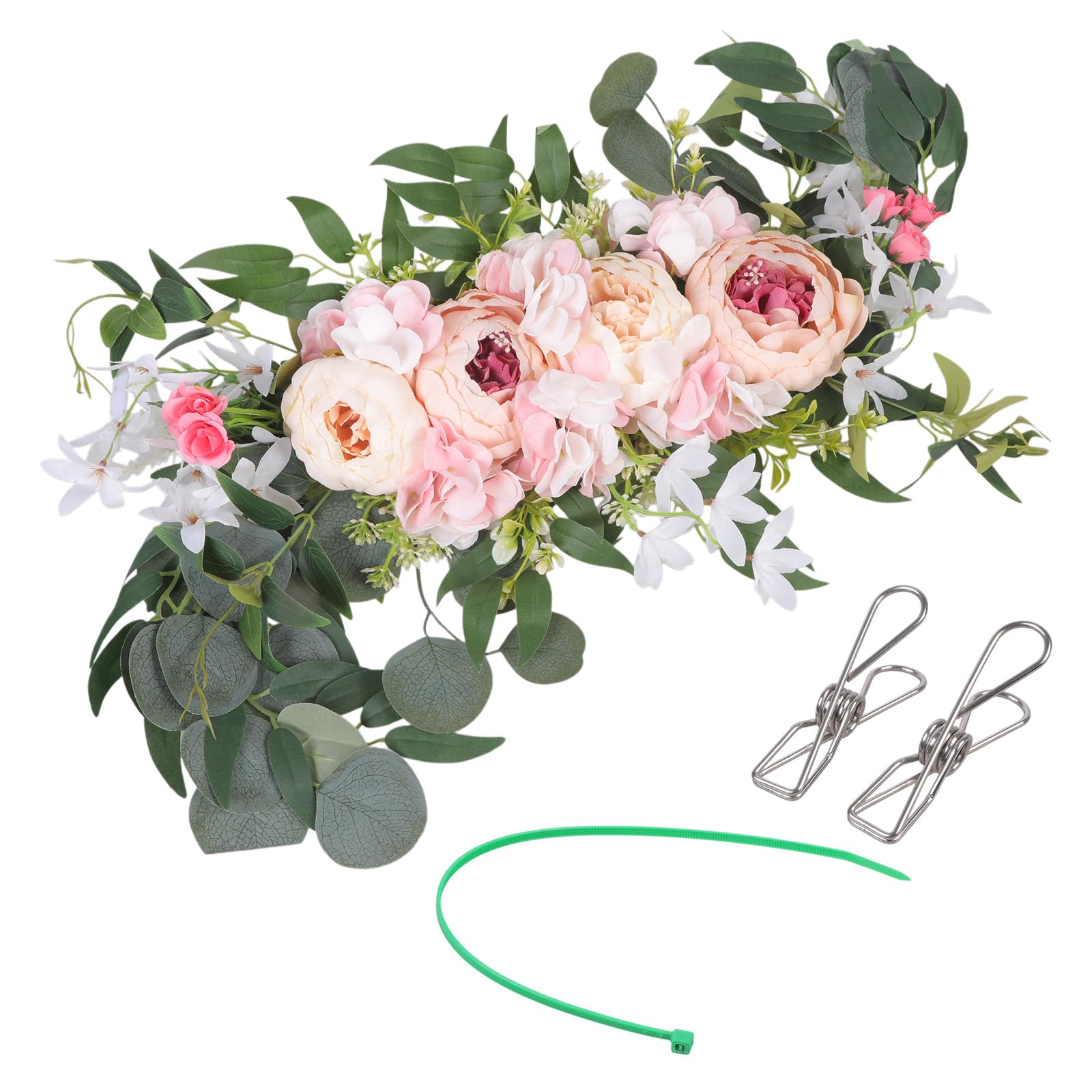 CRFFZ Realistic Artificial Flower Swag Wedding Ceremony Sign for Wedding Reception Backdrops Arrangements Stage