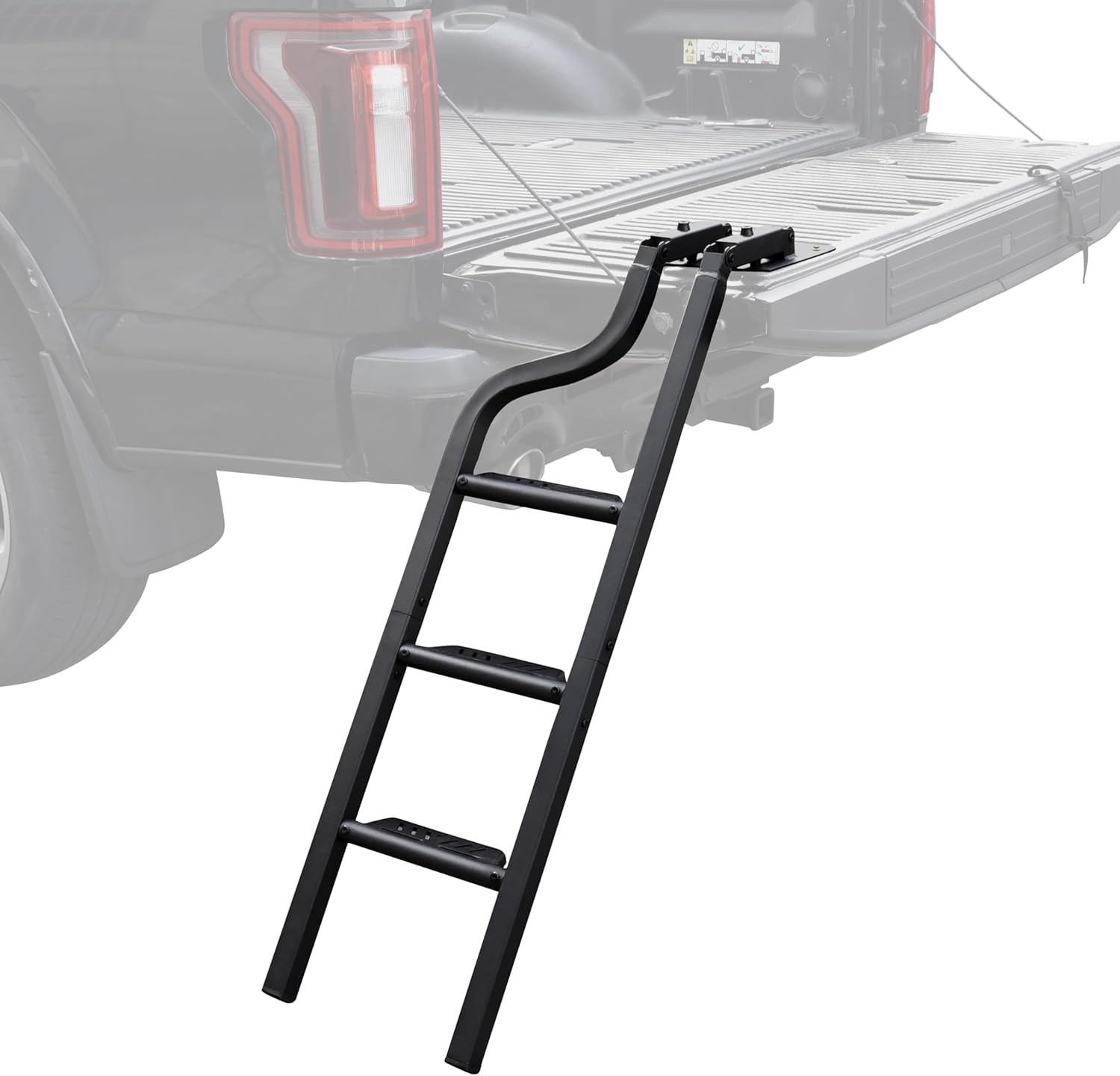 Universal Pickup Truck Tailgate Ladder, 42" Heavy Duty Aluminum Foldable Tailgate Ladder Step Accessories, Easy Install, Capacity 600 lbs, for F150/Ram 1500 etc.