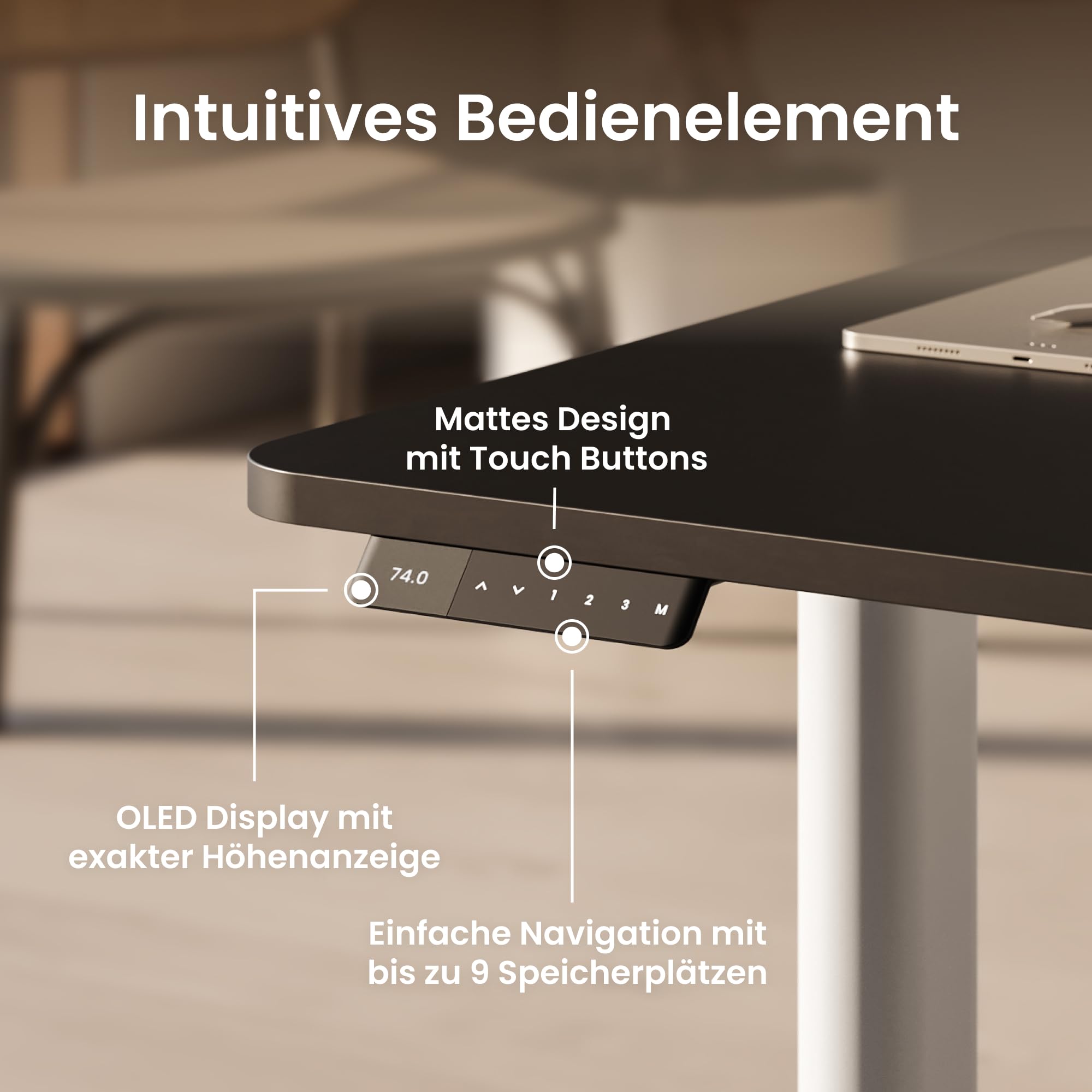 Ergotopia Desktopia One – Höhenverstellbarer Schreibtisch Gestell, Elektrisch höhenverstellbares Tischgestell, TÜV-geprüft, Schreibtisch höhenverstellbar mit Doppelmotor-System, 7 Jahre Garantie