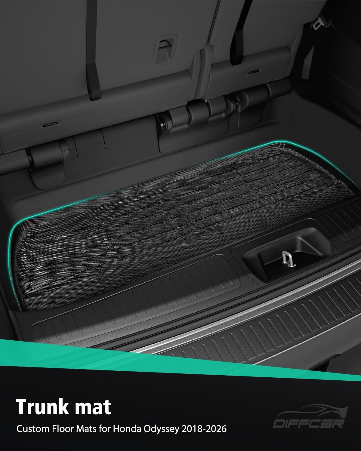 Car Floor Mats for Honda Odyssey: 2018-2026 Cargo Liner, Mini Passenger Van Accessories, All Weather 1st 2nd 3rd Row Rubber Floor Trunk Carpet for Odyssey 2018 2019 2020 2021 2022 2023 2024 2025 2026 - Image 7