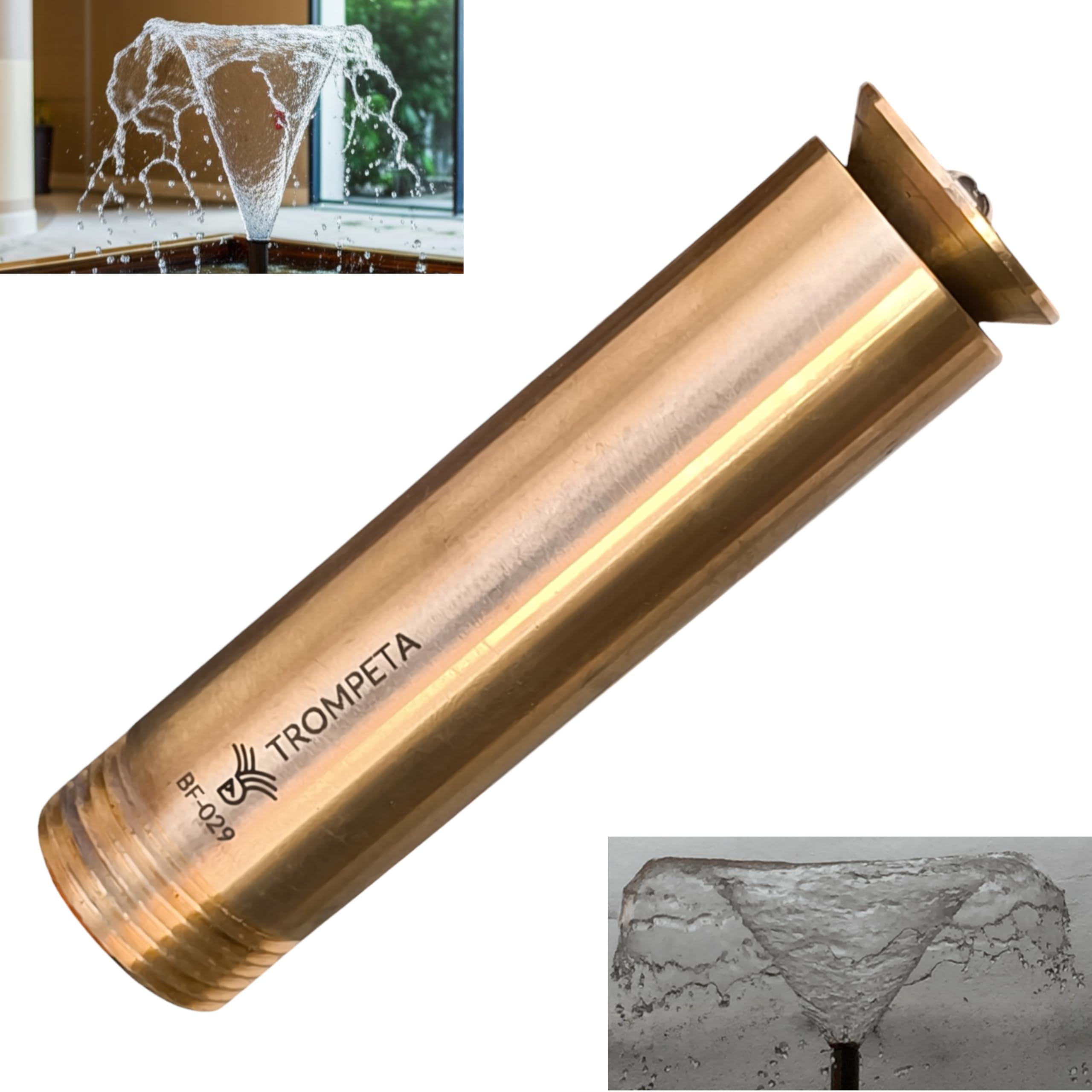 Boquillas para Fuentes de Jardín - Trompeta 1/2" LATÓN- Efecto Cáliz - Toberas, Caños y Chorros.