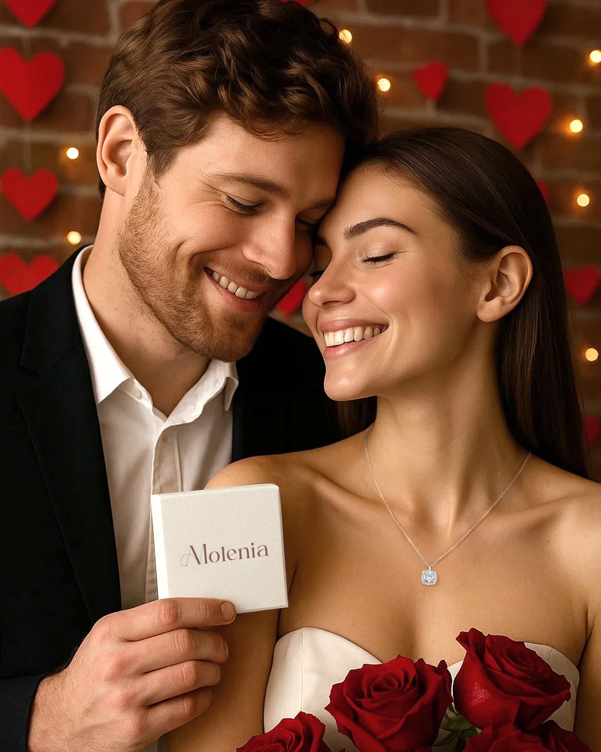 Moissanite Necklace Jewelry Gifts for Women: 18K White Gold Plated 925 Sterling Silver D Color VVS1 Lab Created Diamond Pendant, Anniversary Valentine Birthday Gifts for Wife Mom Girlfriend Her - Image 3