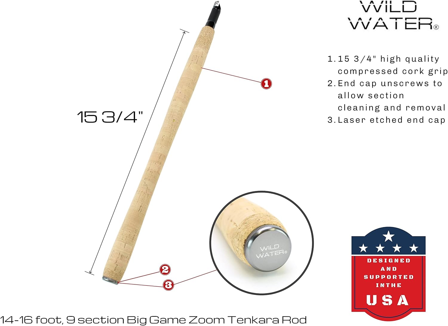 Wild Water Fly Fishing Tenkara Rod, Hard Tube Rod Case with Knitted Rod Sock