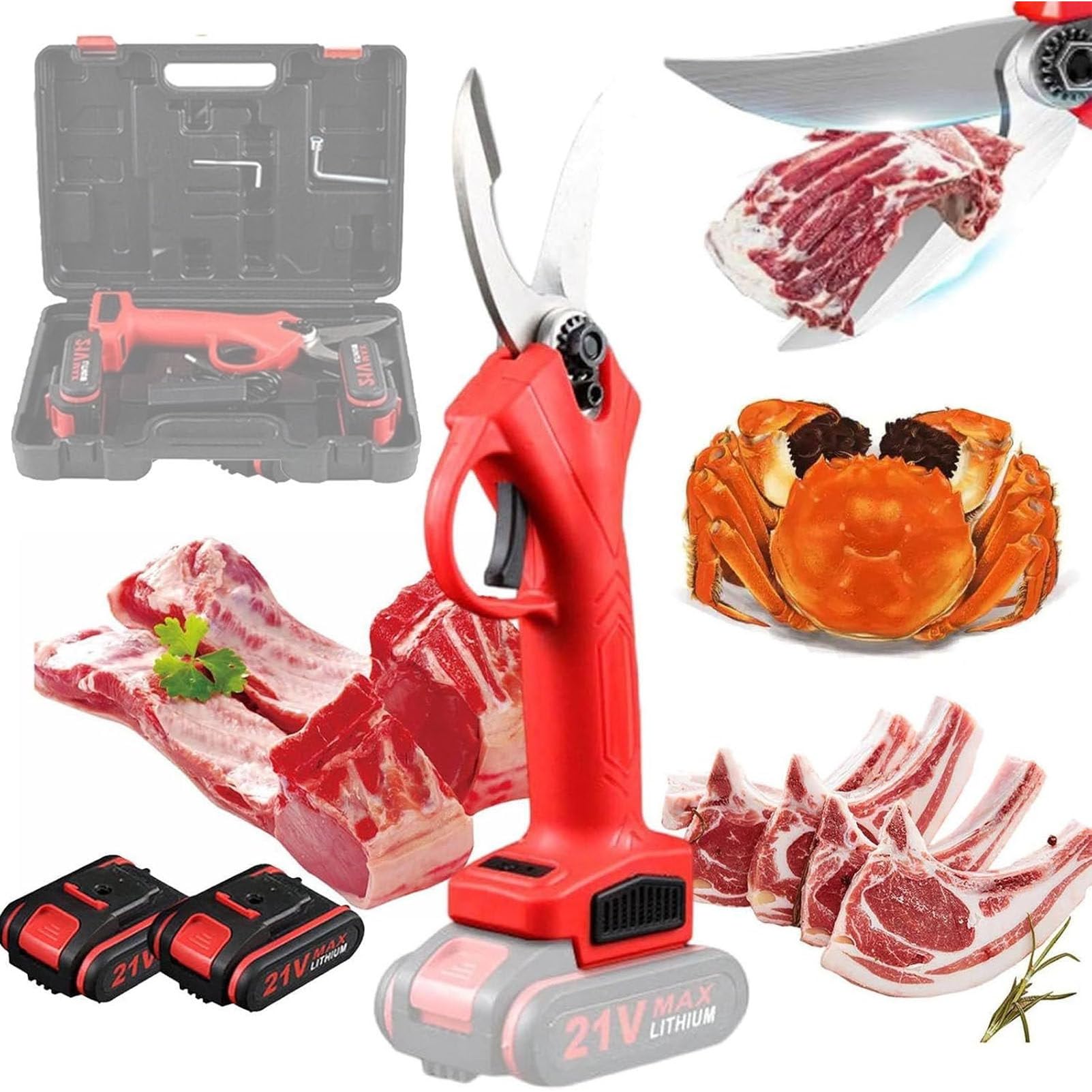 GYKOZY Cordless Electric Kitchen Bone Scissors, Rechargeable Batteries,Multi-Function Poultry Shears with Safety Lock,for Chicken, Meat, Fish, Seafood