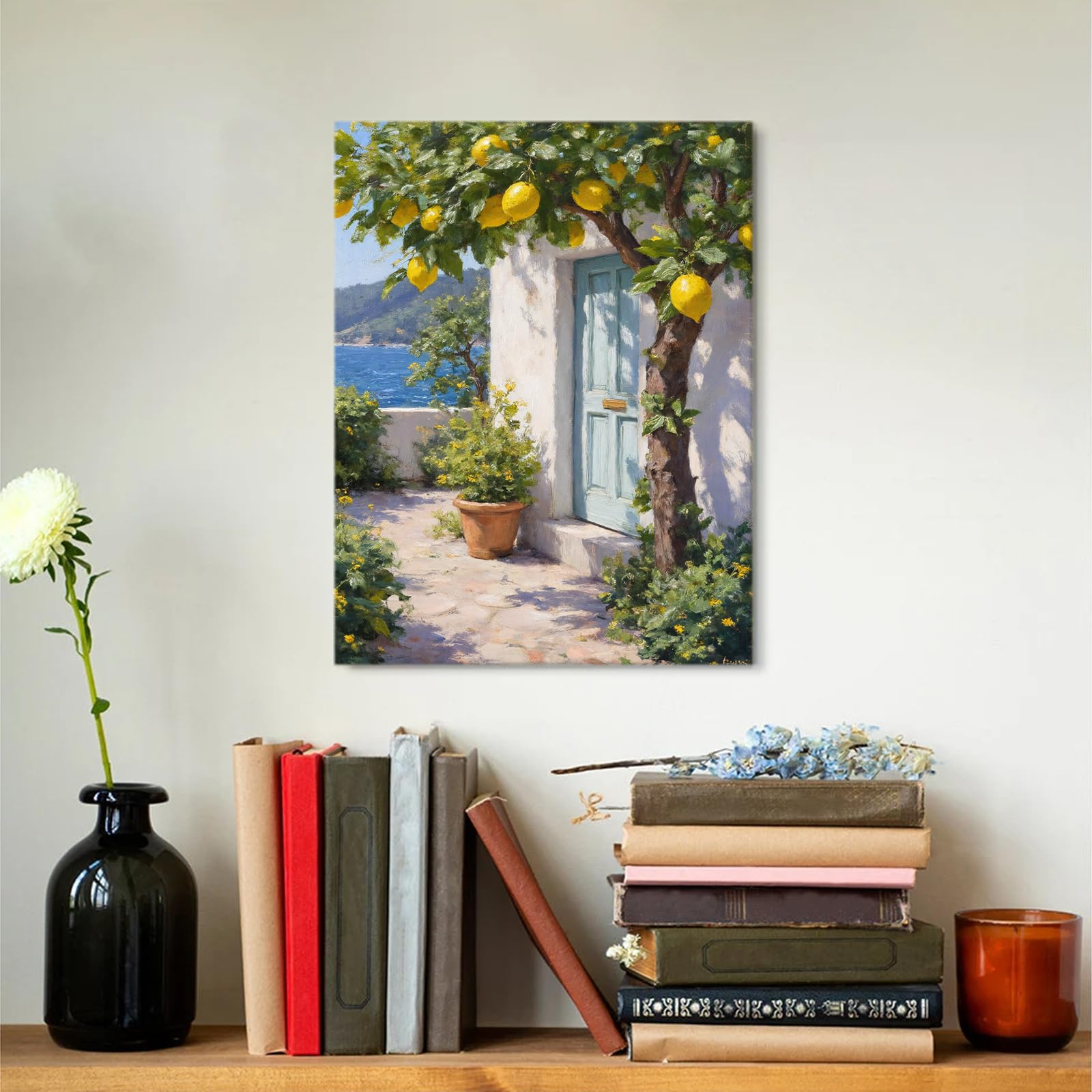 Amazon.com: Lemon Decor Art Print, Mediterranean Style Mural