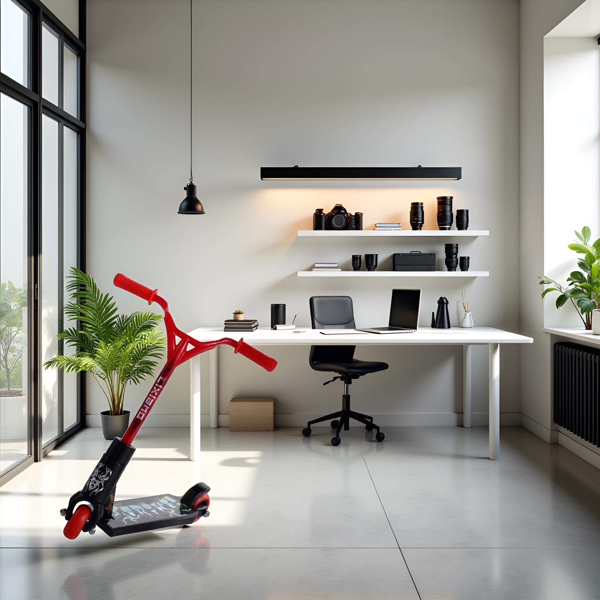 Mini scooter de dedo rojo, lindo mini monopatín de plástico para dedos de dedo deporte interactivo, accesorios de fotografía interactiva para dedos y bicicletas de dedo (1 unidad roja al azar) 7