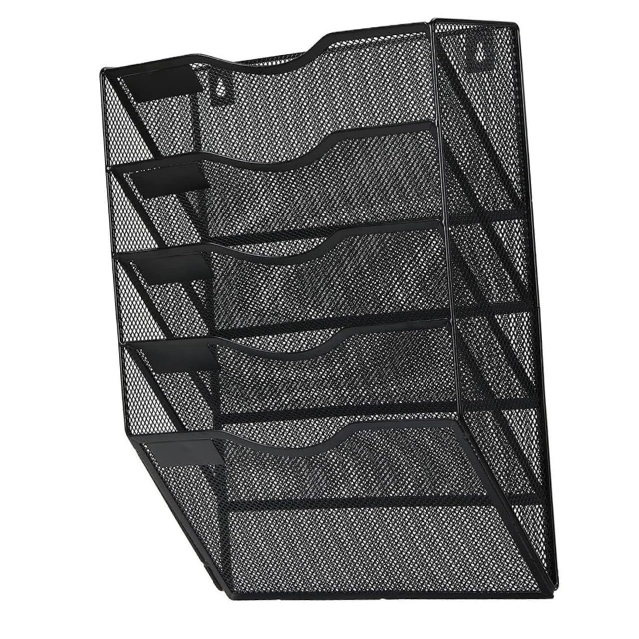 HOMSFOU Organizador de Pared de Metal Negro para y Revistas Soporte Multifuncional para Archivos Estante Colgante para Folletos y Catálogos Diseño y Resistente