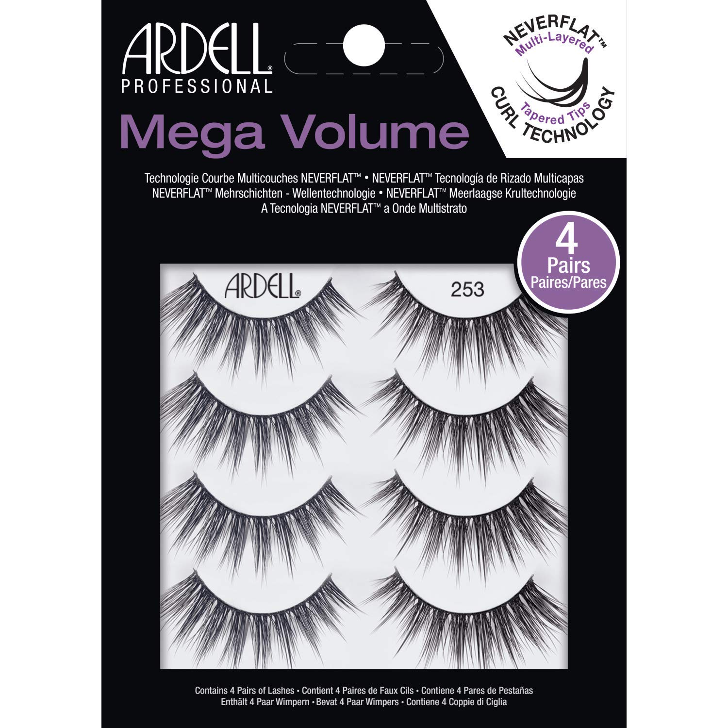 Ardell False Eyelashes Mega Volume 253 1 pack 4 pairs per pack
