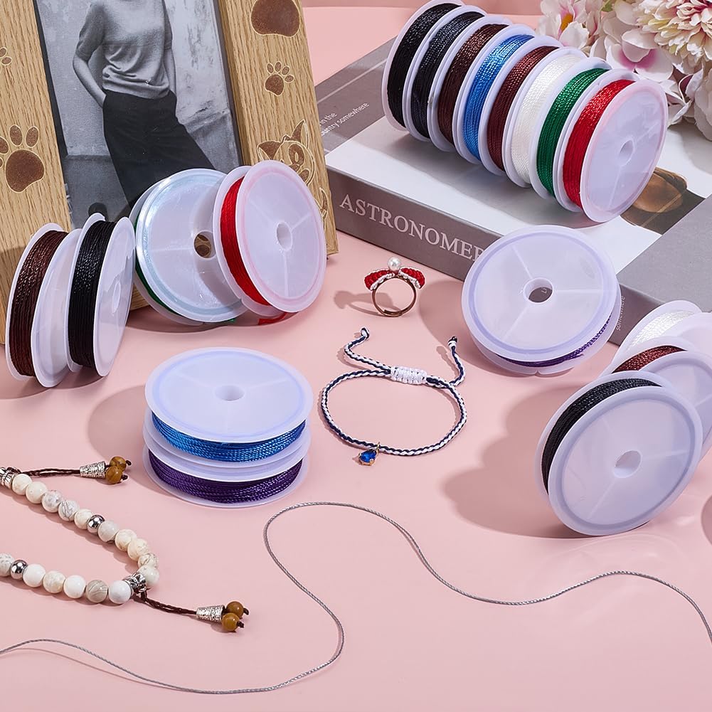 PH PandaHall 218 Yards Beading Thread 10 Colors Bracelet String 0.5mm Kumihimo Thread Beaded String Braided Cord Chinese Knotting Cord for Jewelry Making Necklaces Macrame Craft Tassel Making - Image 4