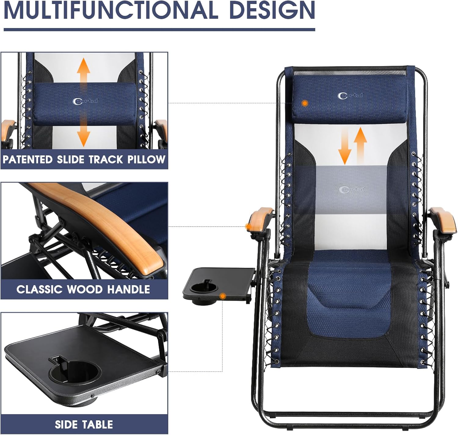 Portable Zero Gravity Chair, Loun Chair Outdoor Oversized Zero