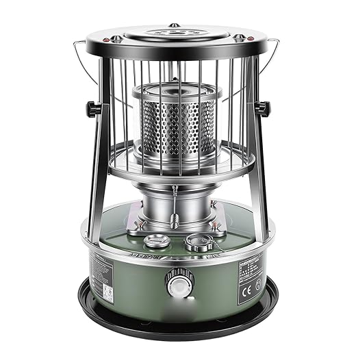 Cosiki Portable Kerosene Heater, Adjustable Height 5.2L Tank 20-25 Hours Heat for Indoor Outdoor Use, with Safety Net and Complete Accessory Set for Camping Garage Home Emergency