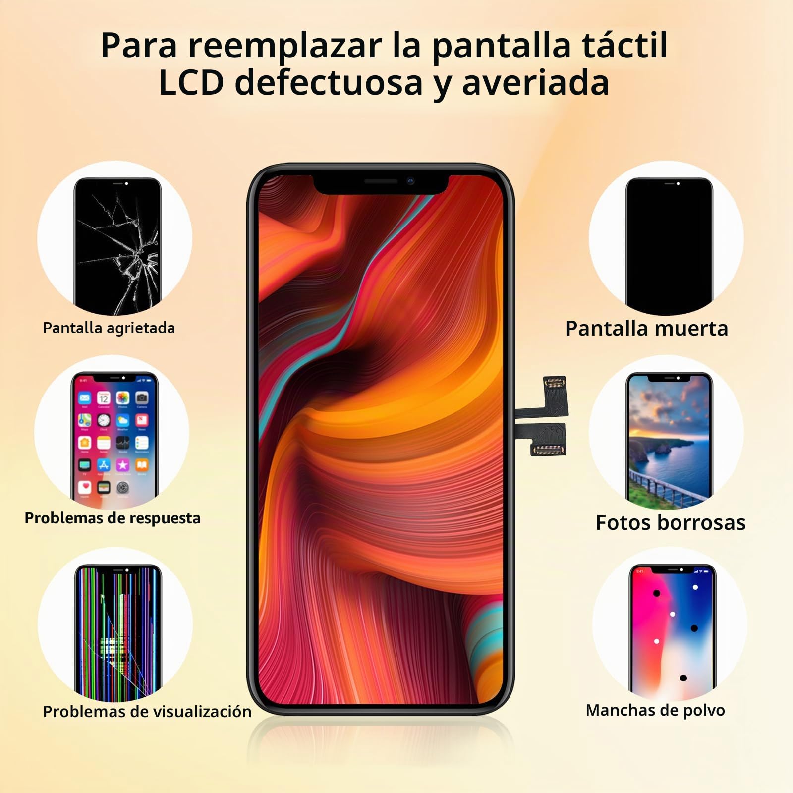 DTD Pantalla para iPhone 11 Pro LCD de 5,8 Pulgadas, Pantalla táctil FHD, Pantalla táctil 3D, digitalizador táctil, Marco de Montaje y Kits de reparación (Modelos A2160, A2217, A2215)