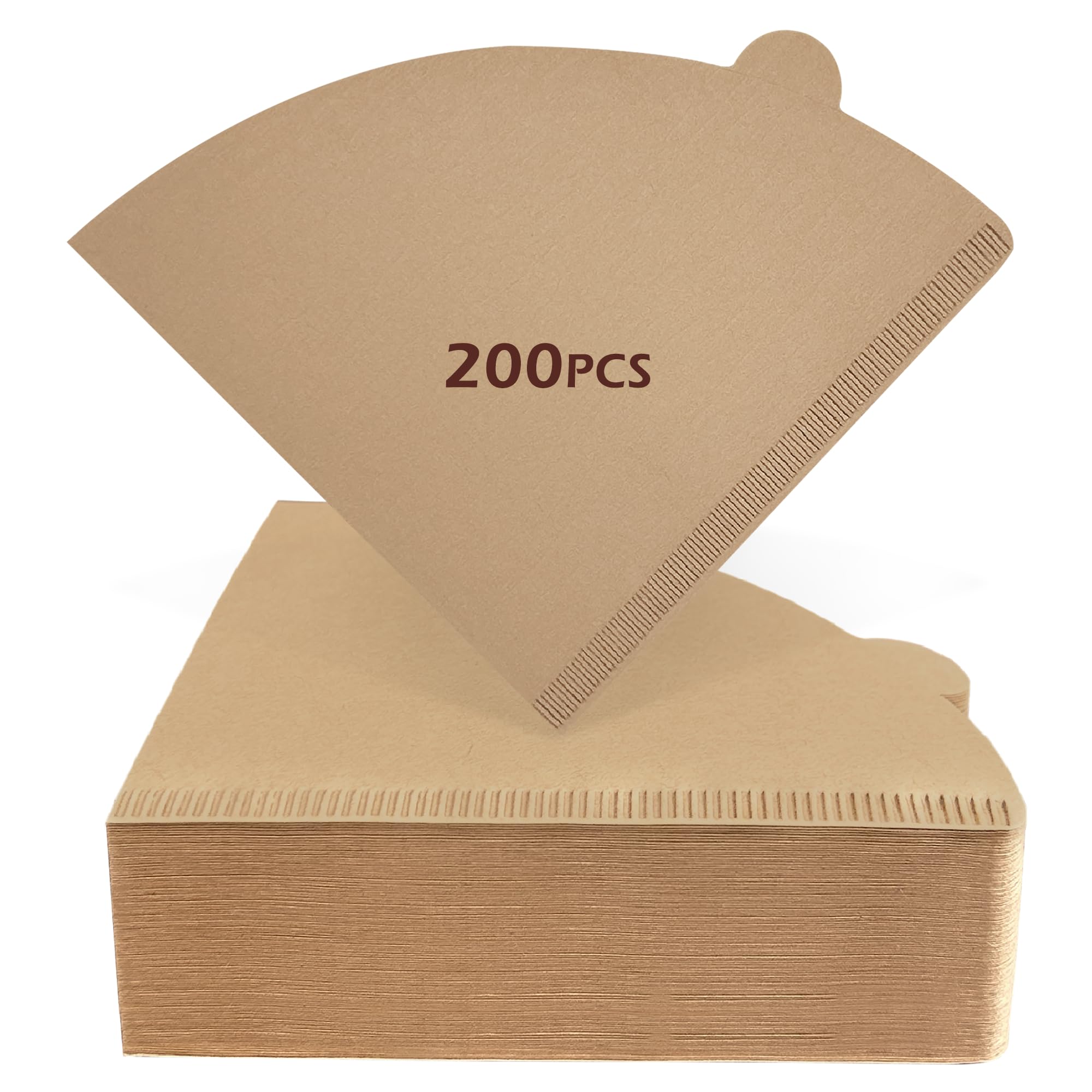 Coffee Filters 2, 200 PCS Coffee Filters Cone, Unbleached Brown Paper Reusable V60 Filter #2 2-4 Cup, Fits for Pour Over and Drip Coffee Maker, Suitable for Home, Coffee Shop, Small Business-image-14