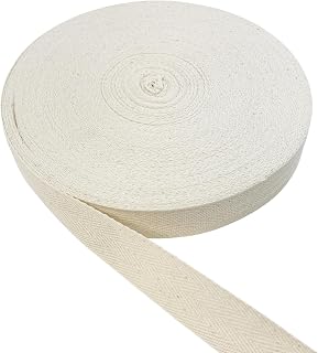 綿100％ 綾テープ 幅25mm×50m巻 生成色 手芸用品 テープ へリンボーンテープ (幅25mm×50m巻)
