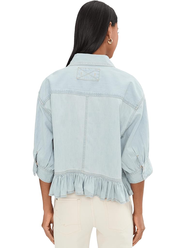 Blue Free People Bailey Denim Shirt