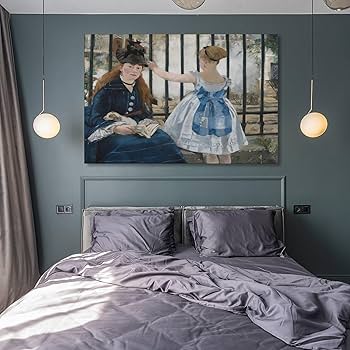 エドゥアール・マネ　複製画「鉄道」　額装　C　3643C エドゥアール・マネ 複製画「鉄道」 額装 C 3643C エドゥアール