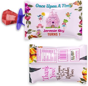 Bleu Reign Personalized Party Favor For Ring Pop - Fairy Theme, 1 Year Old Assembled