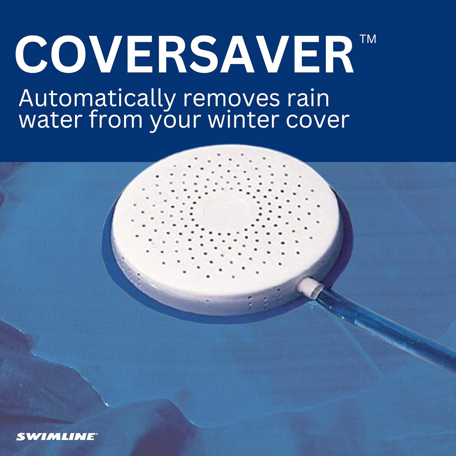 SWIMLINE HYDROTOOLS ORIGINAL Submersible Pool Cover Water Siphon Pump Automatic Removal For Above Ground Swimming Pools, Covers, & Hot Tubs Winterizing Kit |Non Electric Drain Hose Cover Saver 5436 Auto-Siphon Pump