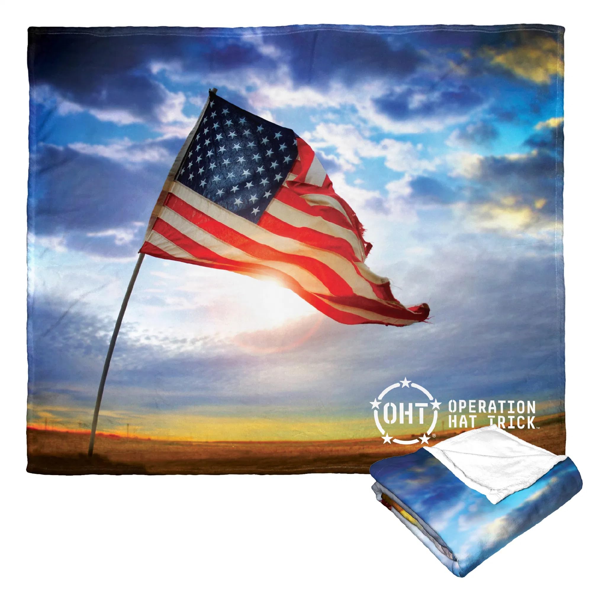 Couverture tactile soie Northwest Operation Hat Trick contre le froid plaid doux drapeau