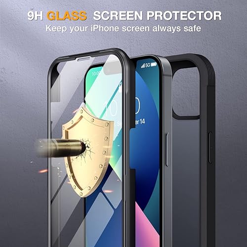Miniatura 329 de Miracase Glass Series - Funda para iPhone 11 de 6.1 pulgadas, funda resistente de cuerpo completo mejorado con protector de pantalla de vidrio Negro