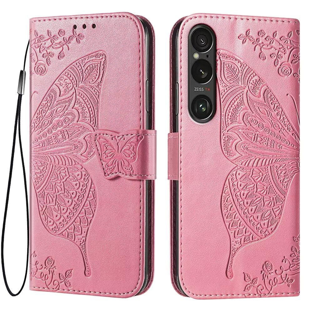 EASSGU Custodia per Smartphone, Compatible with Sony Xperia 1 VII (Seventh Generation) (6.5 Inches), Cover per Telefono in Stile Business con Retro in PU Pelle - Kevlar