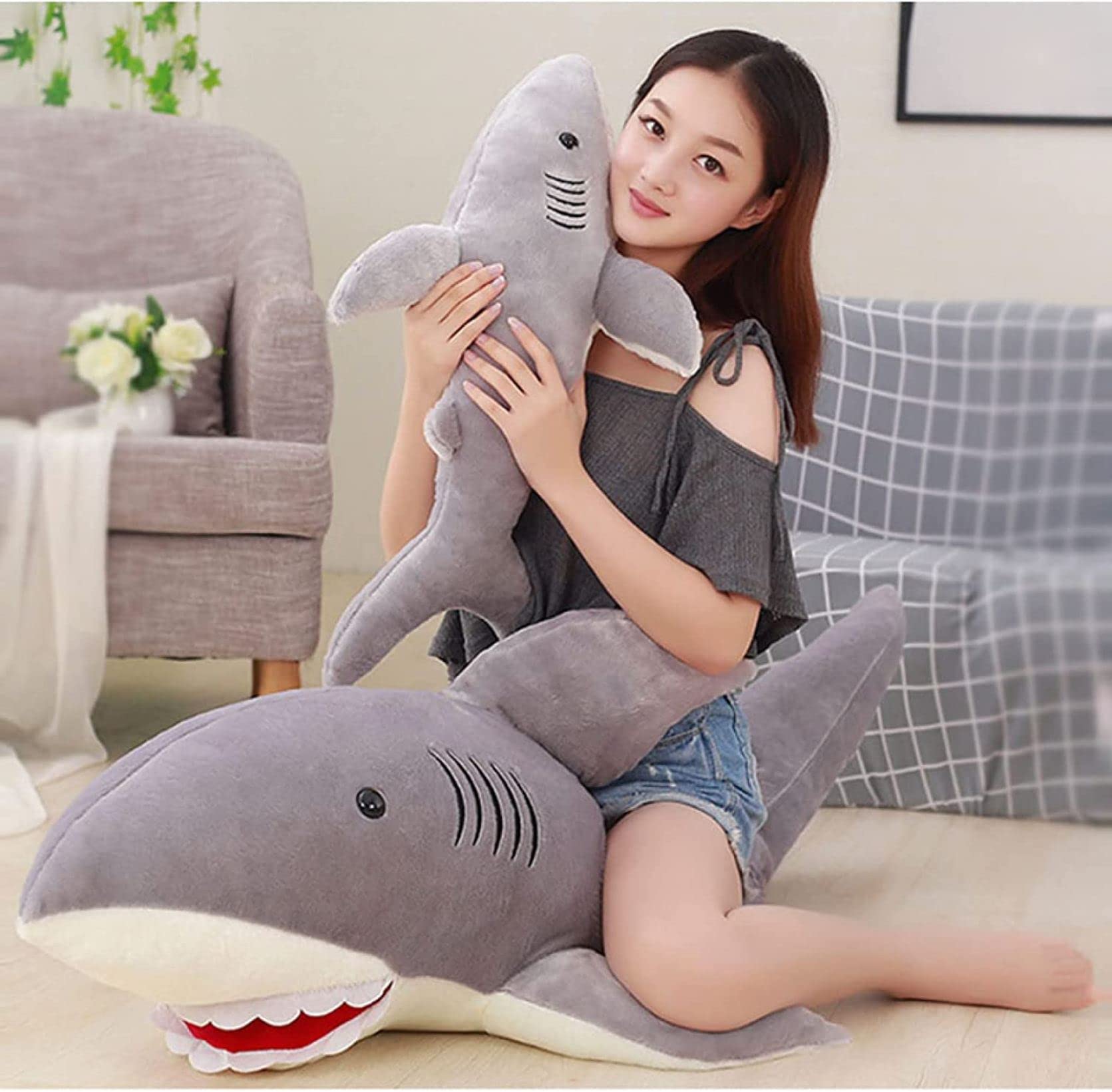 かわいい 特大 女の子 ふわふわ 添い寝クッション もちもち サメ 海洋動物 かわいい 特大 女の子 ふわふわ 添い寝クッション もちもち サメ 海洋