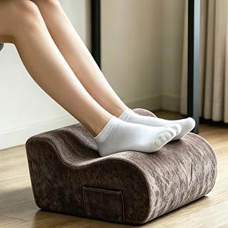 Foot Rest for Under Desk at Work-Versatile Foot Stool(Khaki, 001) | with Washable Cover-Comfortable Footrest for Home and Office to Relieve Back,Lumbar,Fatigue