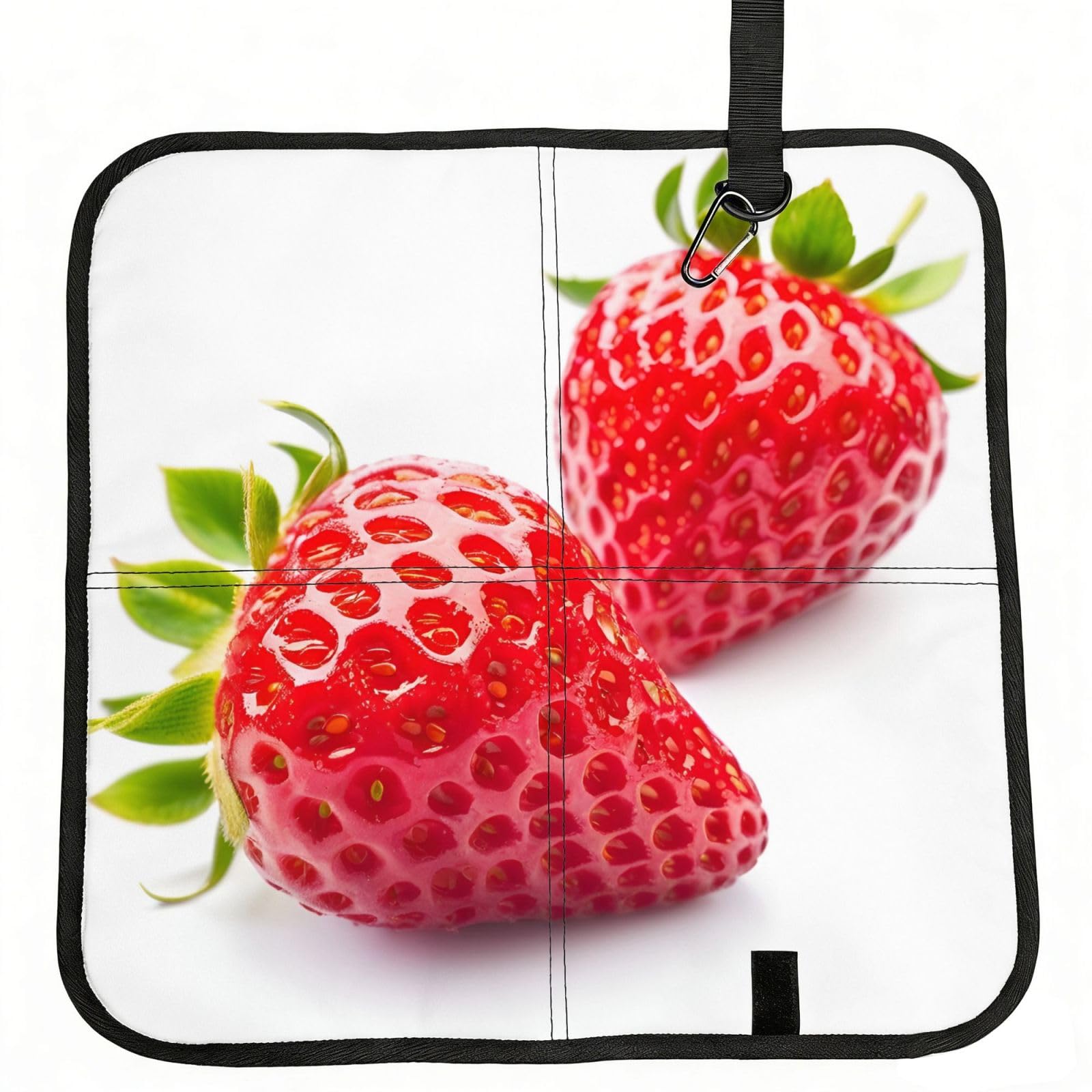 UVBDF Strawberry Print Outdoor Sitting Cushion Folding Seat Pad Compact Portable Picnic Bench Cushion Mat