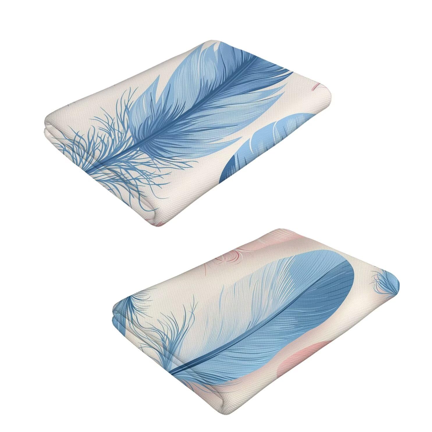 Strandtuch, Groß Strandhandtuch 100 x 200 cm 2er Set Mikrofaser Handtuch - Sandfrei Badetuch, Saugfähig und Schnelltrocknendes Handtuch/Strandtuch xxl Saunatuch Stranddecke Zubehör (Federn) V-1054