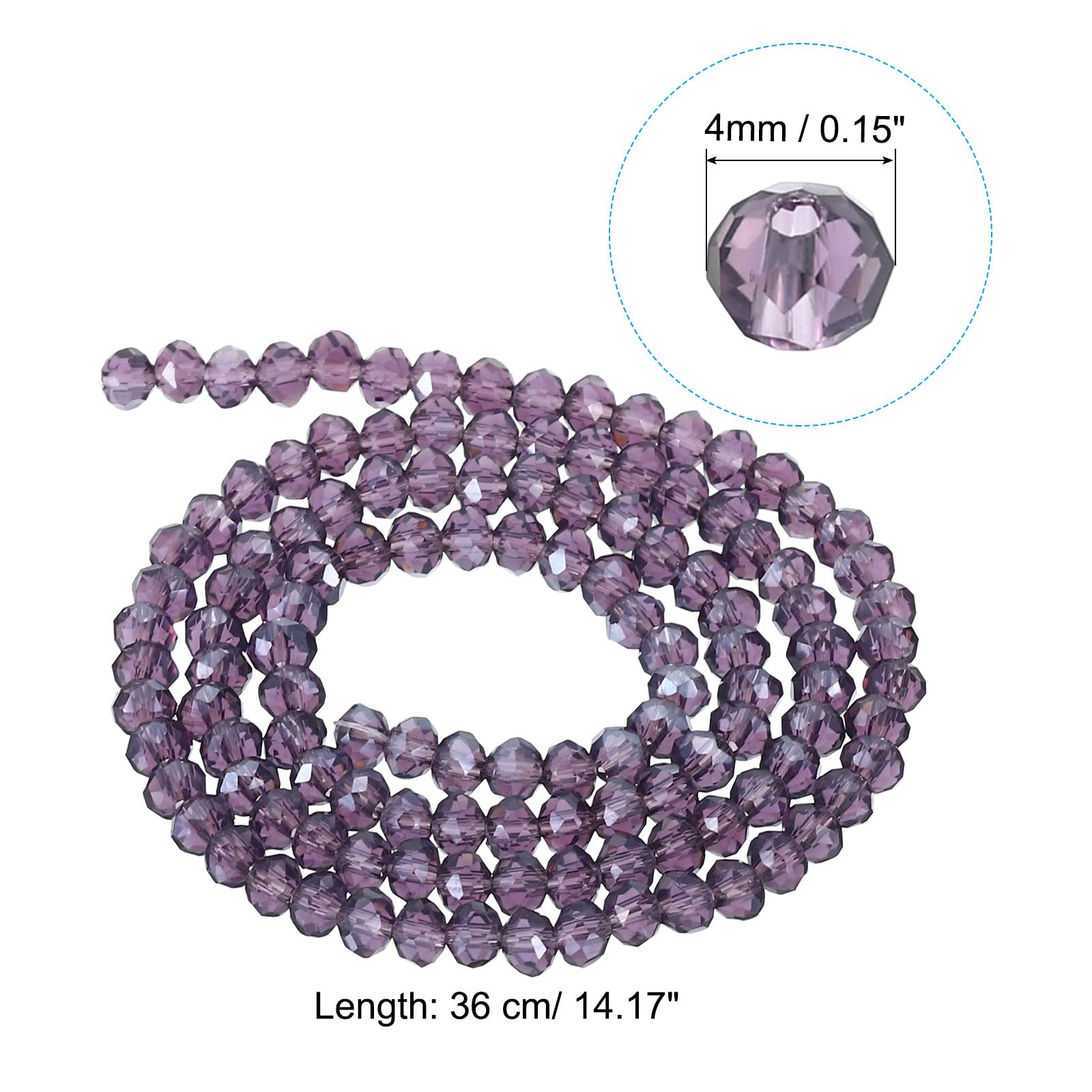 PATIKIL 6 mm Briolette Rondelle Glass Beads - Image 2
