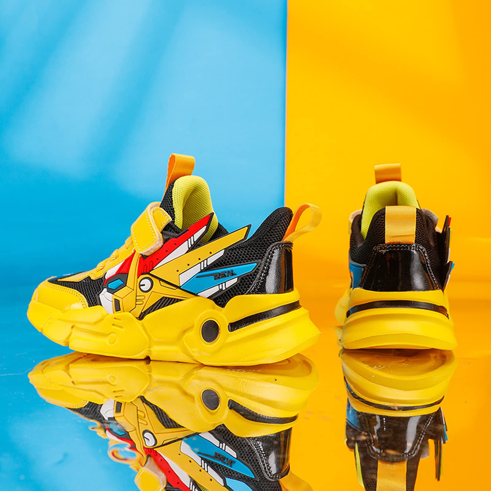 Zapatillas de deporte para correr para niños y niñas, ligeros, cierre con velcro, transpirables, zapatillas de malla para ocio, talla 27-39