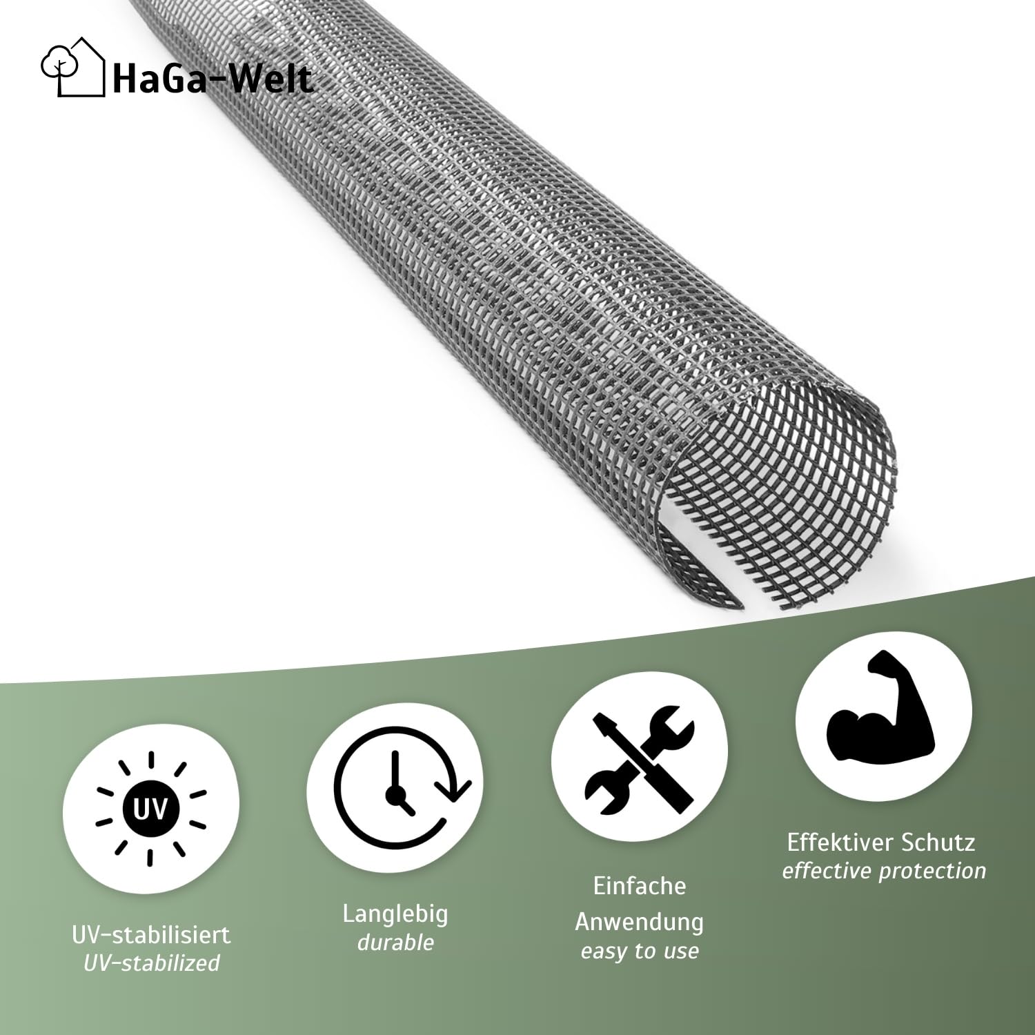 HaGa® Lot de 10 protège-gouttières pour gouttières de 100 à 125 mm de diamètre - 1 m de long - Noir