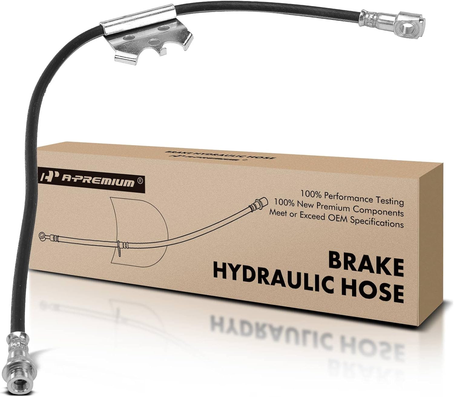 A-Premium Front Passenger Brake Hydraulic Hose Compatible with Select Chevy and Pontiac Models - K1500/K2500 Suburban 1996-1999, K2500/K3500 1996-2000, Tahoe 1996-1999