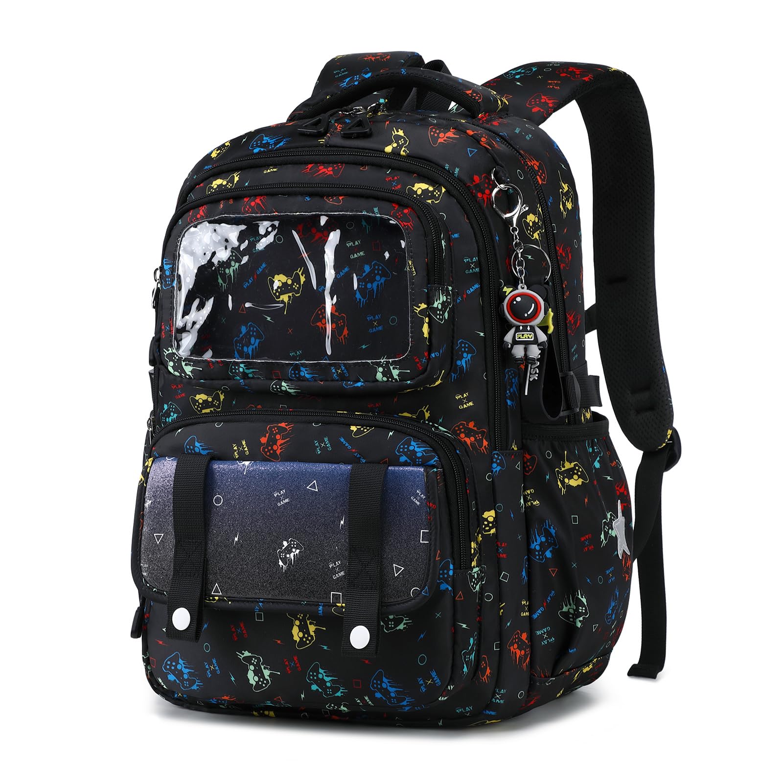 Sisipoet Schulrucksack Mädchen Teenager 8-16 Jahre, Niedlicher Gradient-Rucksack mit Multi-Taschen & Deko, Wasserdicht Schulranzen Mädchen 5.klasse, Schultasche für Schule & Reisen