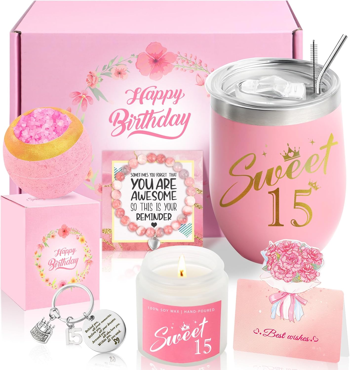 15th Birthday Gifts for Girls, 15 Year Old Girl Gifts, Happy 15th ...