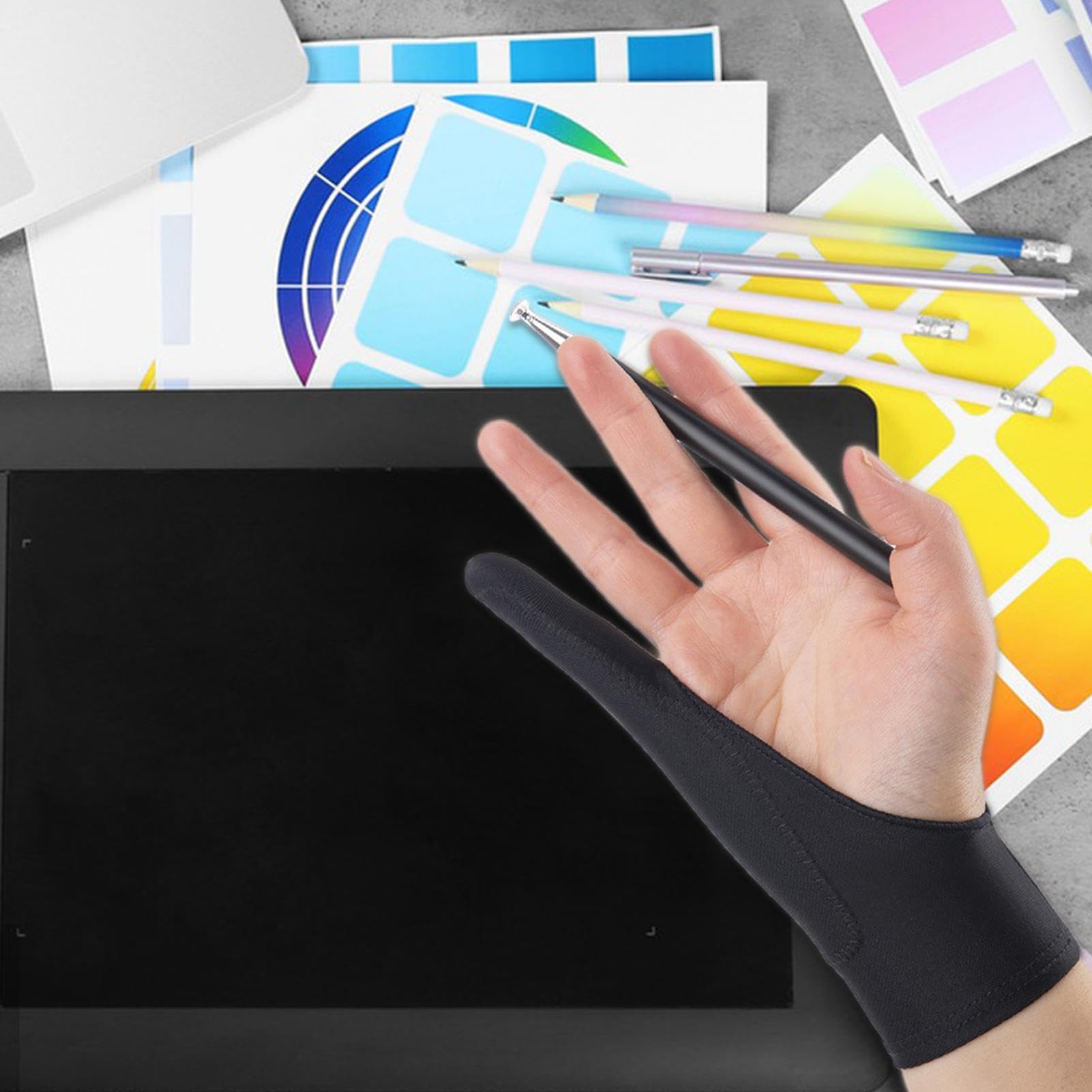 Guantes de Arte Digital, Guantes de Dibujo Digital | Guantes Repulsivos de Mano - Guantes de Artista Transpirables para Dibujo Gráfico, Tablet Pad Monitor Pintura y