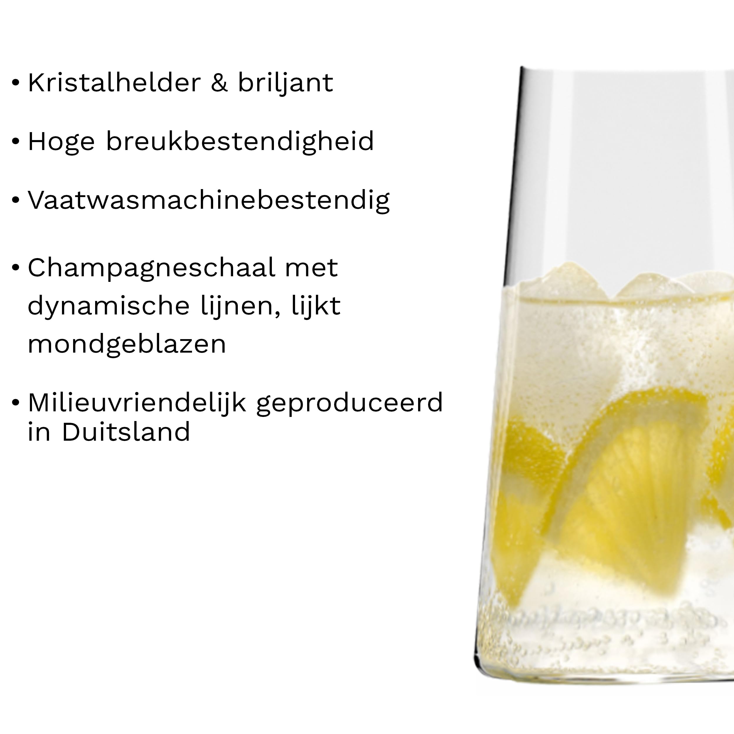 Stölzle Lausitz Longdrinkglazen Power Set van 6, 460 ml – Elegante Highball Cocktailglazen voor Drankjes, Water & Sap – Hoogwaardige Longdrink Tumblers van Kristalglas – Vaatwasserbestendig