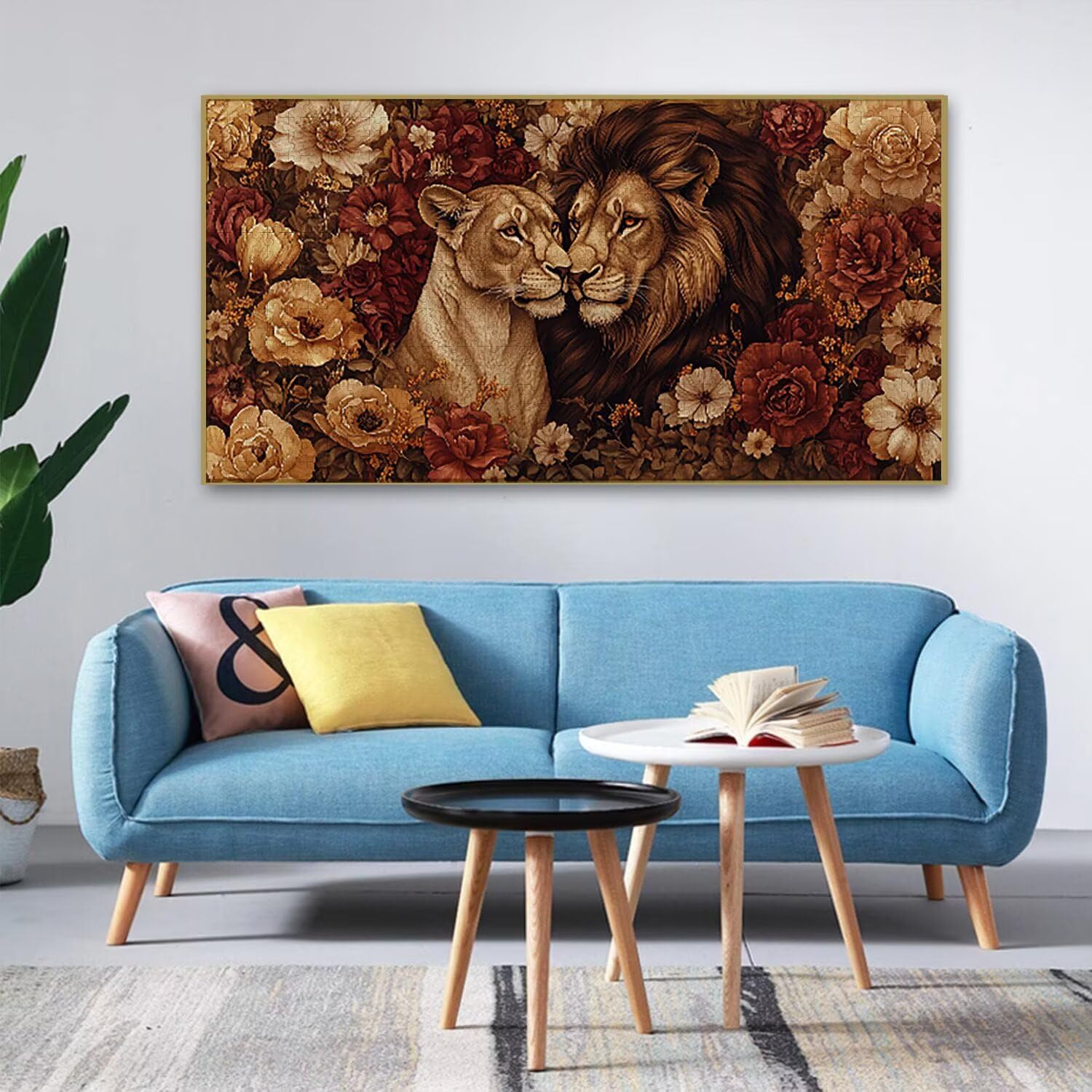 Puzzle de Madera para Adultos 1312 Piezas - León de Pareja, Obra de Arte de Juego de Rompecabezas para Adultos, Puzzle de Impresión de Alta Definición Multicolor, Pasatiempo Creativo Regalo b-797