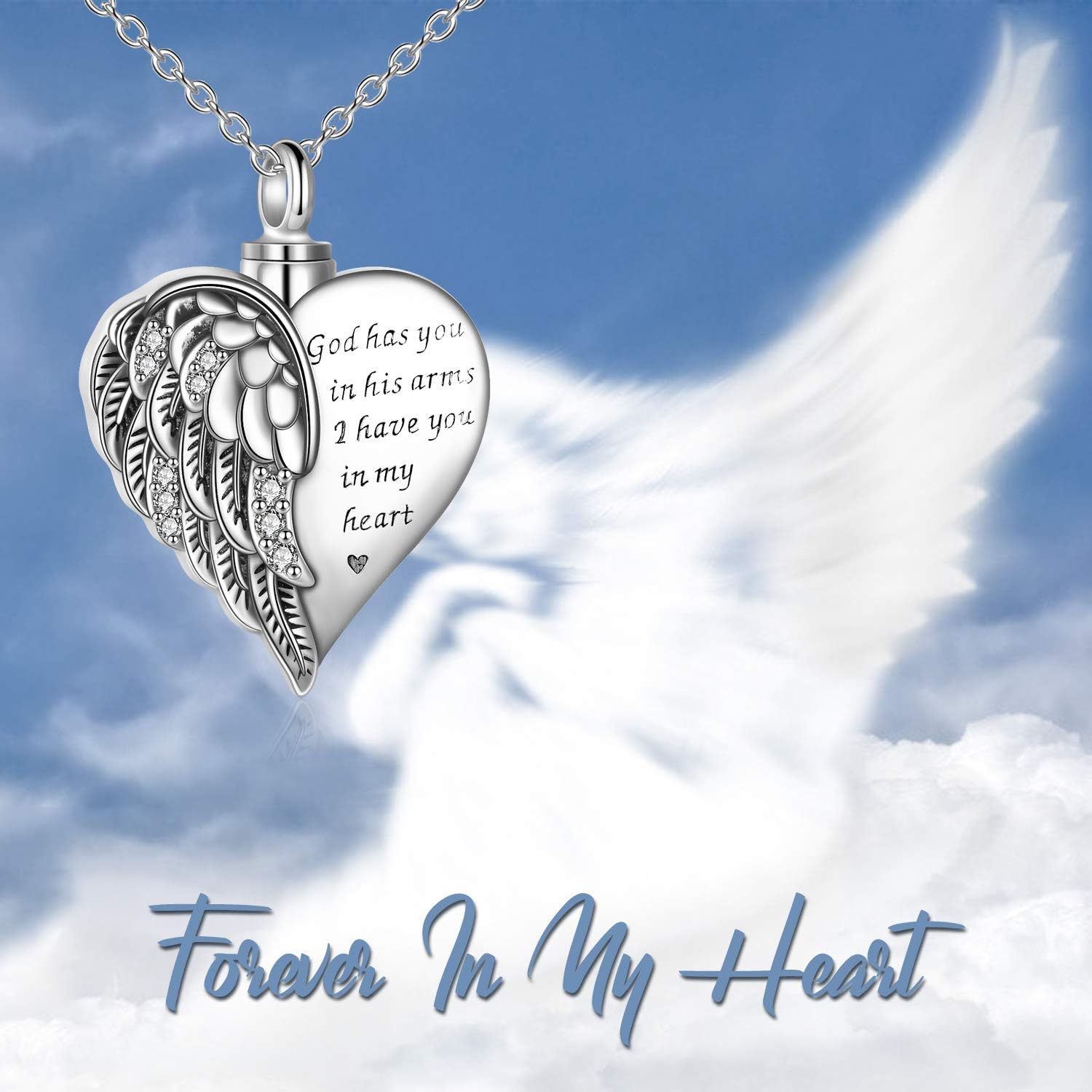 YFN Urn Necklaces for Ashes Sterling Silver Heart Urn Necklaces for Ashes Cremation Memory Jewelry for Women Men