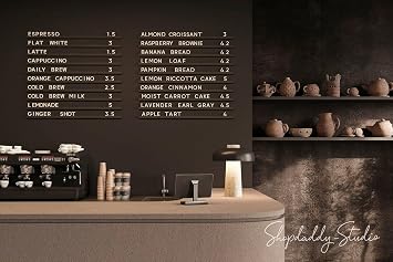 Wooden Letter Board Wall Menu-Large Letter Board, Cafe Coffee Bar Menu Letter Board, Menu Board Salon Price List Board, Letter Board with Letters and Numbers, Changeable Letter Board, Message Board