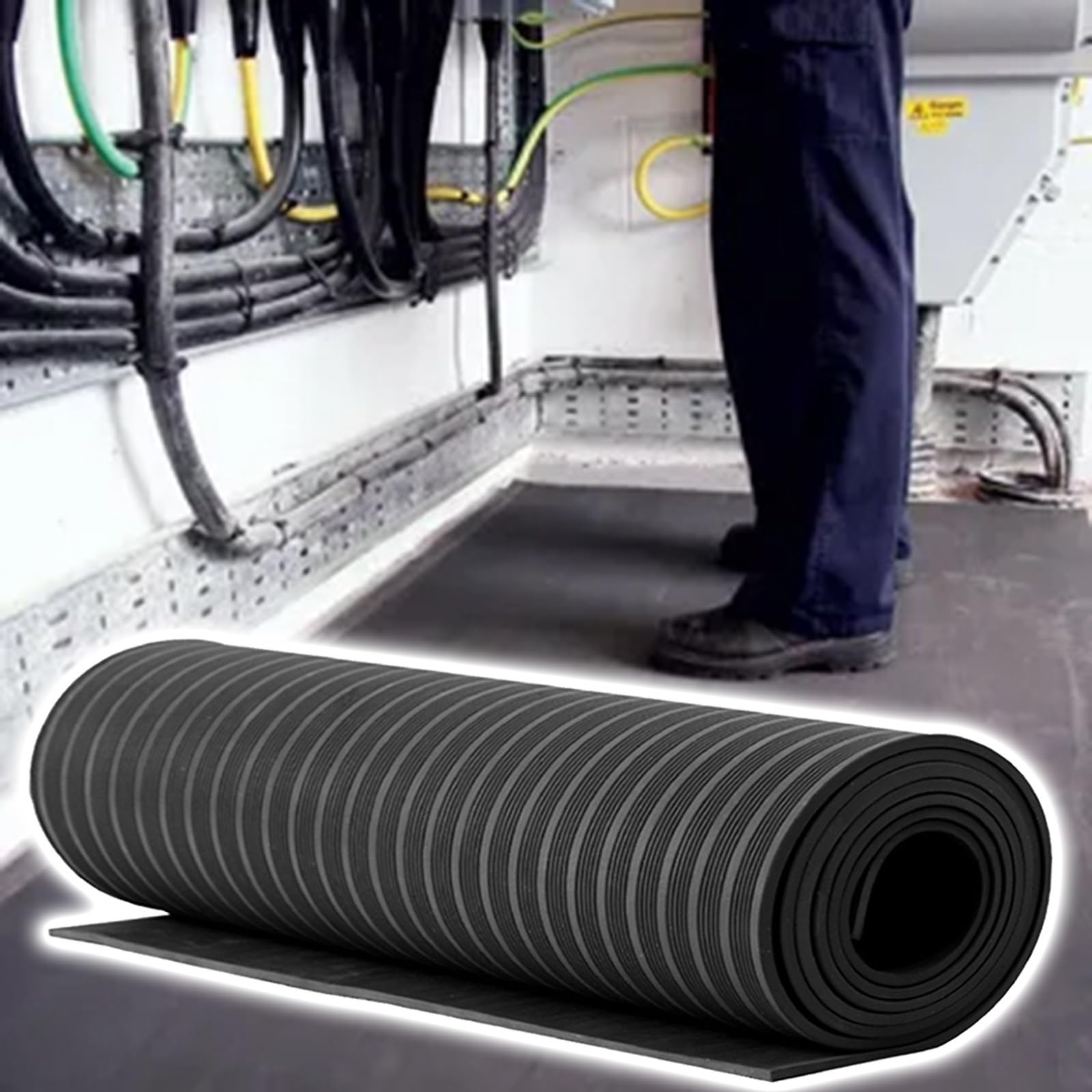 Alfombrilla aislante de alto voltaje recortable en material de goma