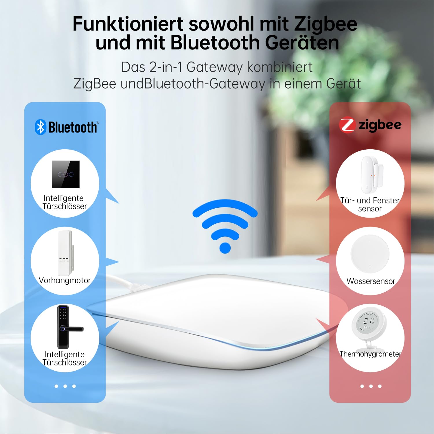 MIUCDA Tuya Zigbee Gateway Hub Bluetooth et Tuya ZigBee pour domotique Smart Gateway Bridge Compatible avec Alexa, Google Home