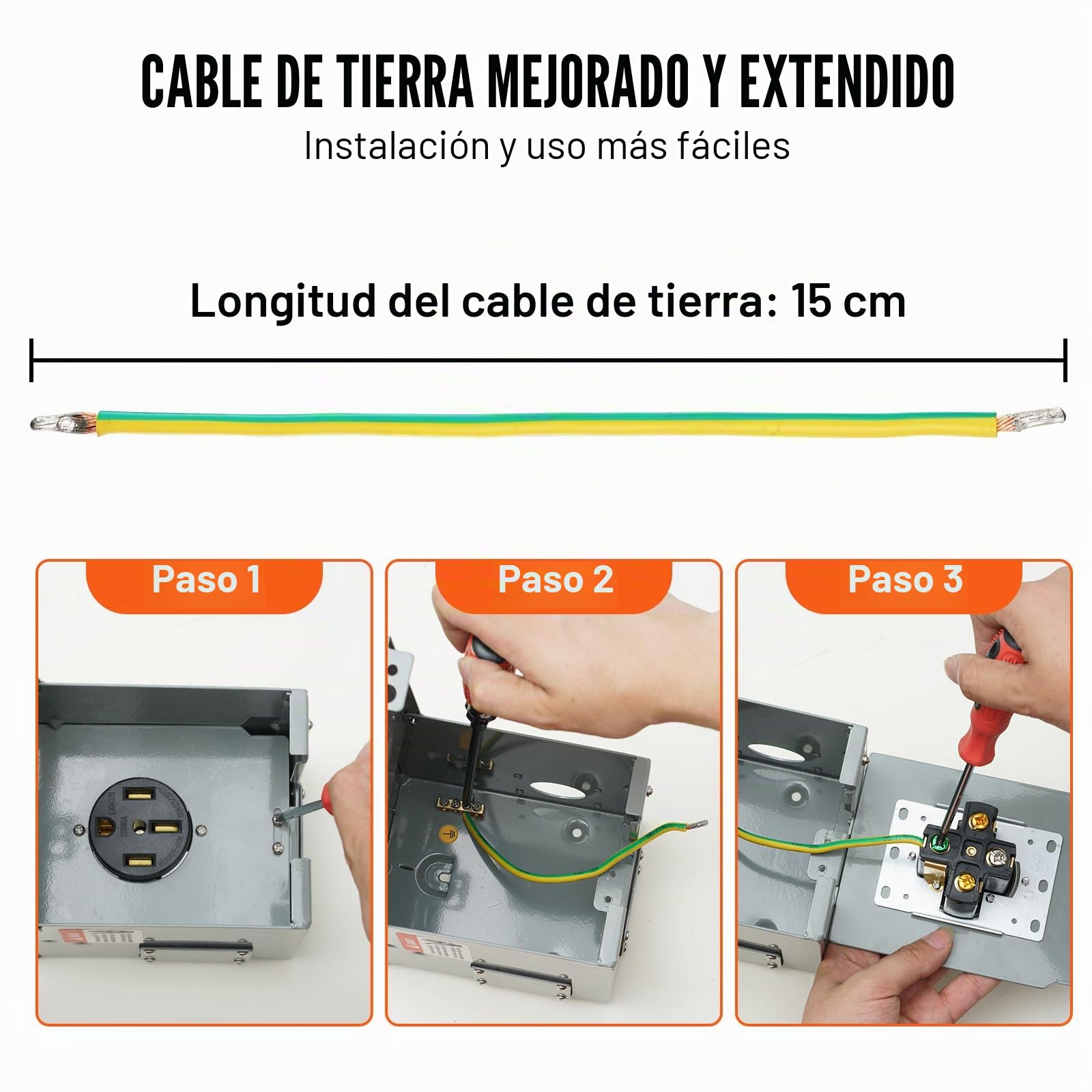 VEVOR Caja de toma de corriente para RV de 50 A, 125/250V, caja de receptáculo para RV cerrada con cerradura para exteriores, panel eléctrico resistente a la intemperie NEMA 14-50R, para autocaravana