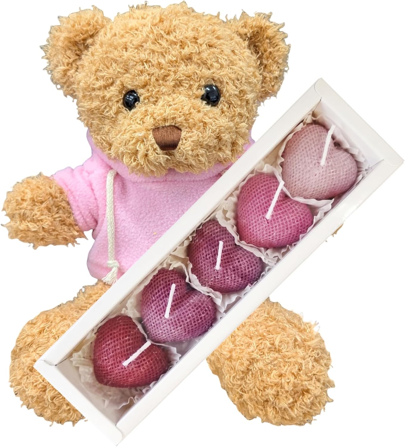 Q-FLA, and3 Gift Heart Candle, White Box, ST Bore Bear Hoodie, Light Blue, Present, Birthday, Gift Bag Included 859472 image 5